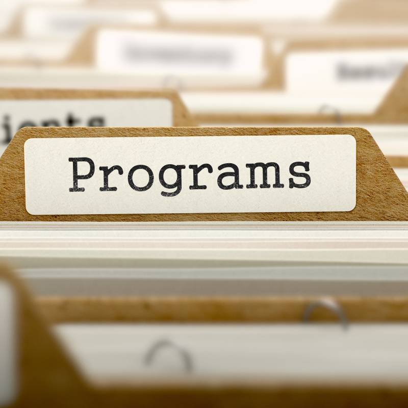 Programs written on a file in a file cabinet