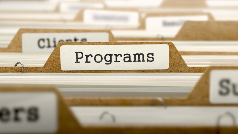 Programs written on a file in a file cabinet